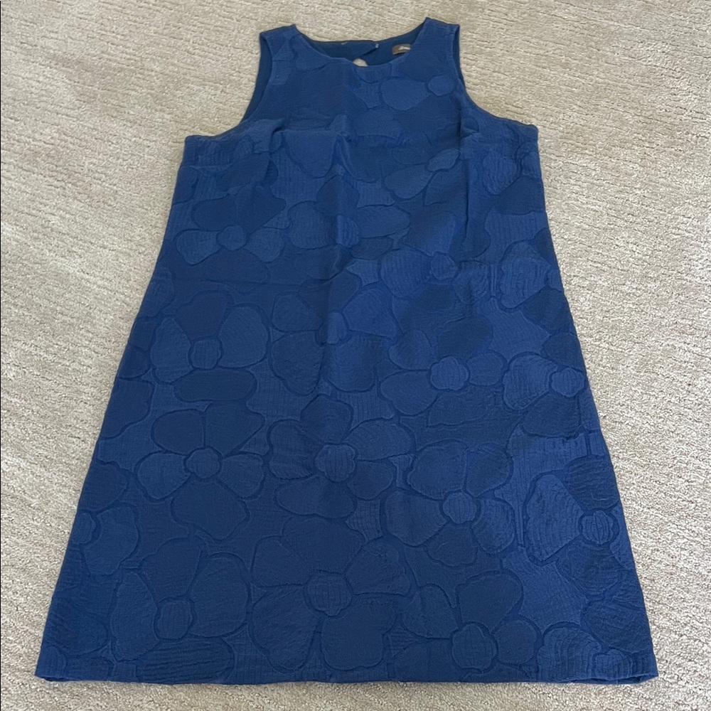 Tommy Bahama Navy Blue Floral Jacquard A-Line Dress